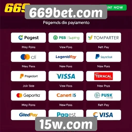 Métodos de pagamento disponíveis no 669bet.com